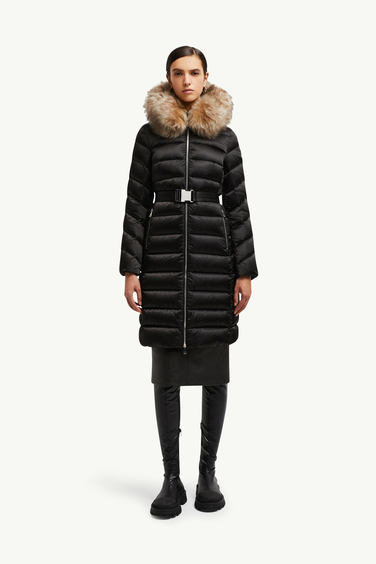 Leersie Hooded Shearling-Trimmed Long Down Jacket - 3