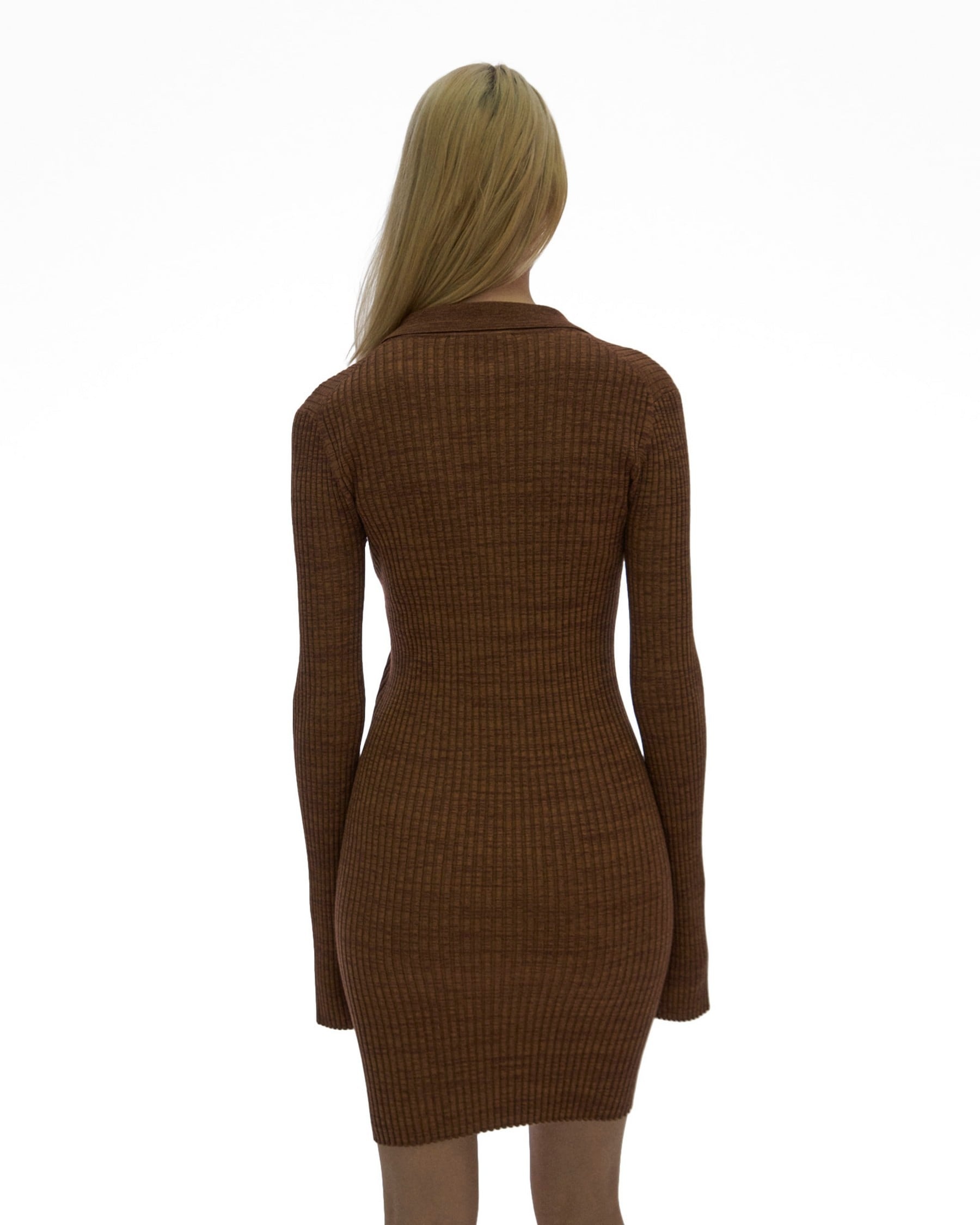 MARL KNIT POLO DRESS - 4