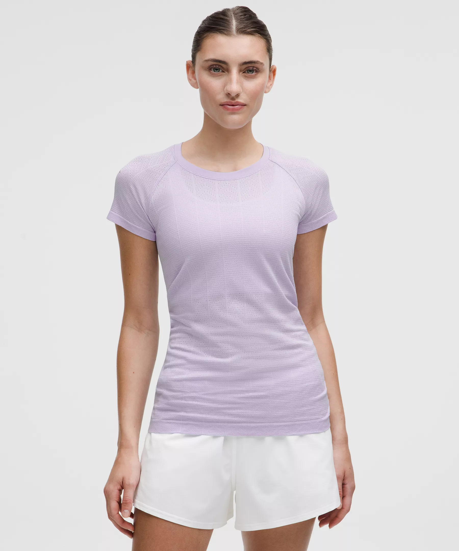 Swiftly Pointelle Short-Sleeve Shirt *Hip Length - 1