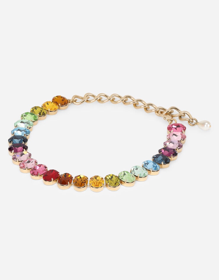 Necklace with multi-colored rhinestones - 3