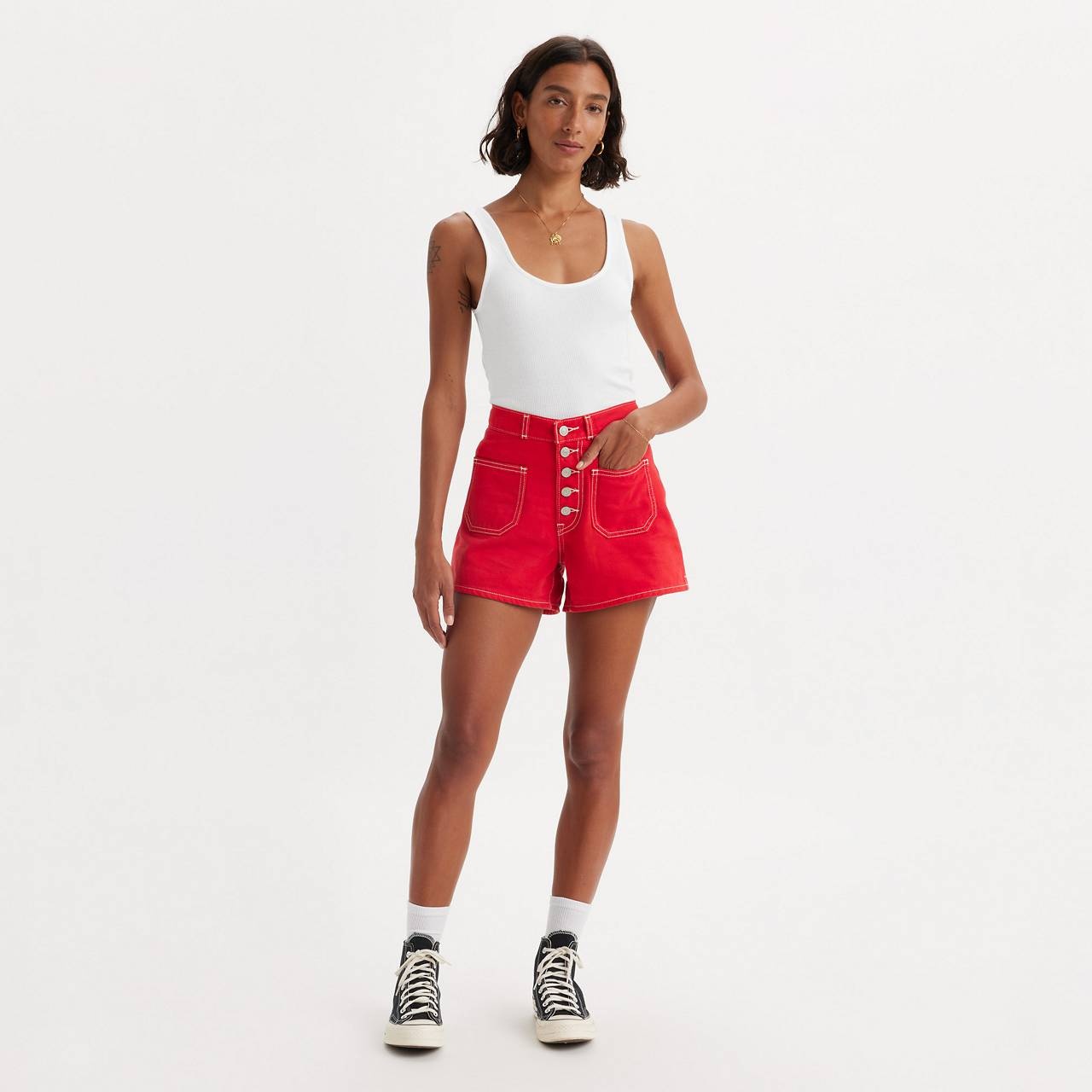 80S MOM PATCH POCKET WOMEN'S SHORTS - 2