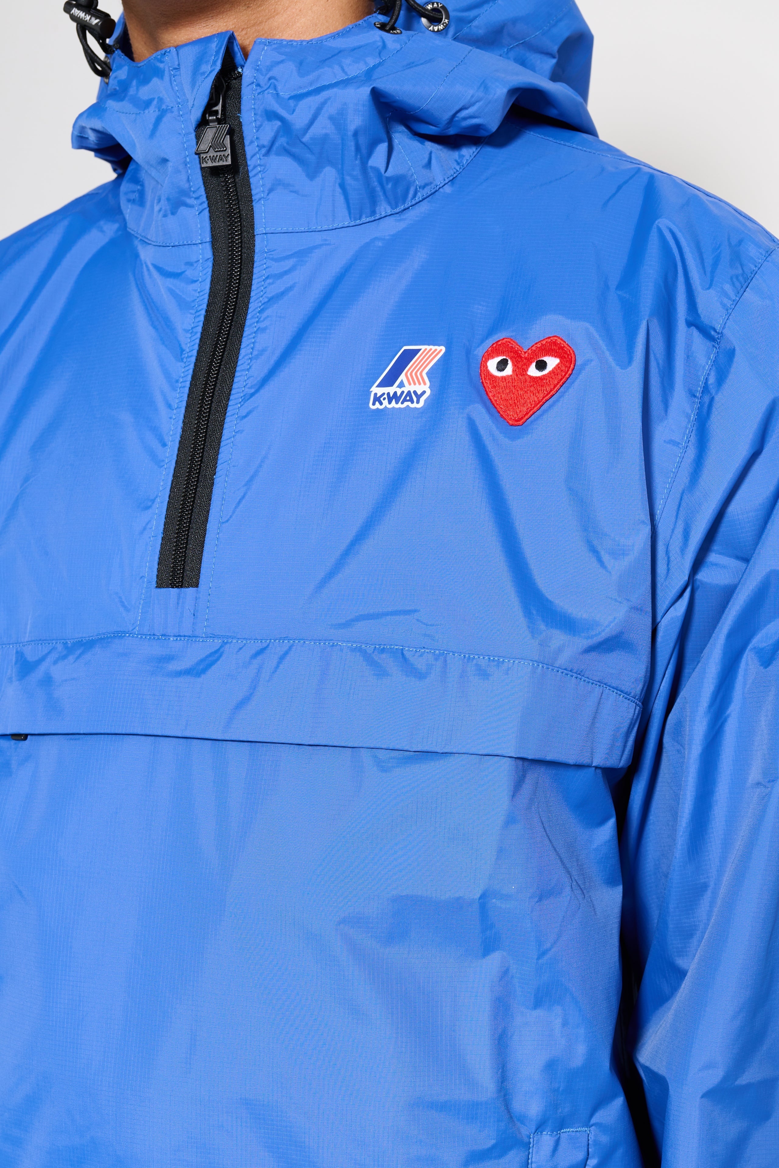 COMME DES GARÇONS PLAY X K-WAY LEON HALF ZIP JACKET  BLUE - 4