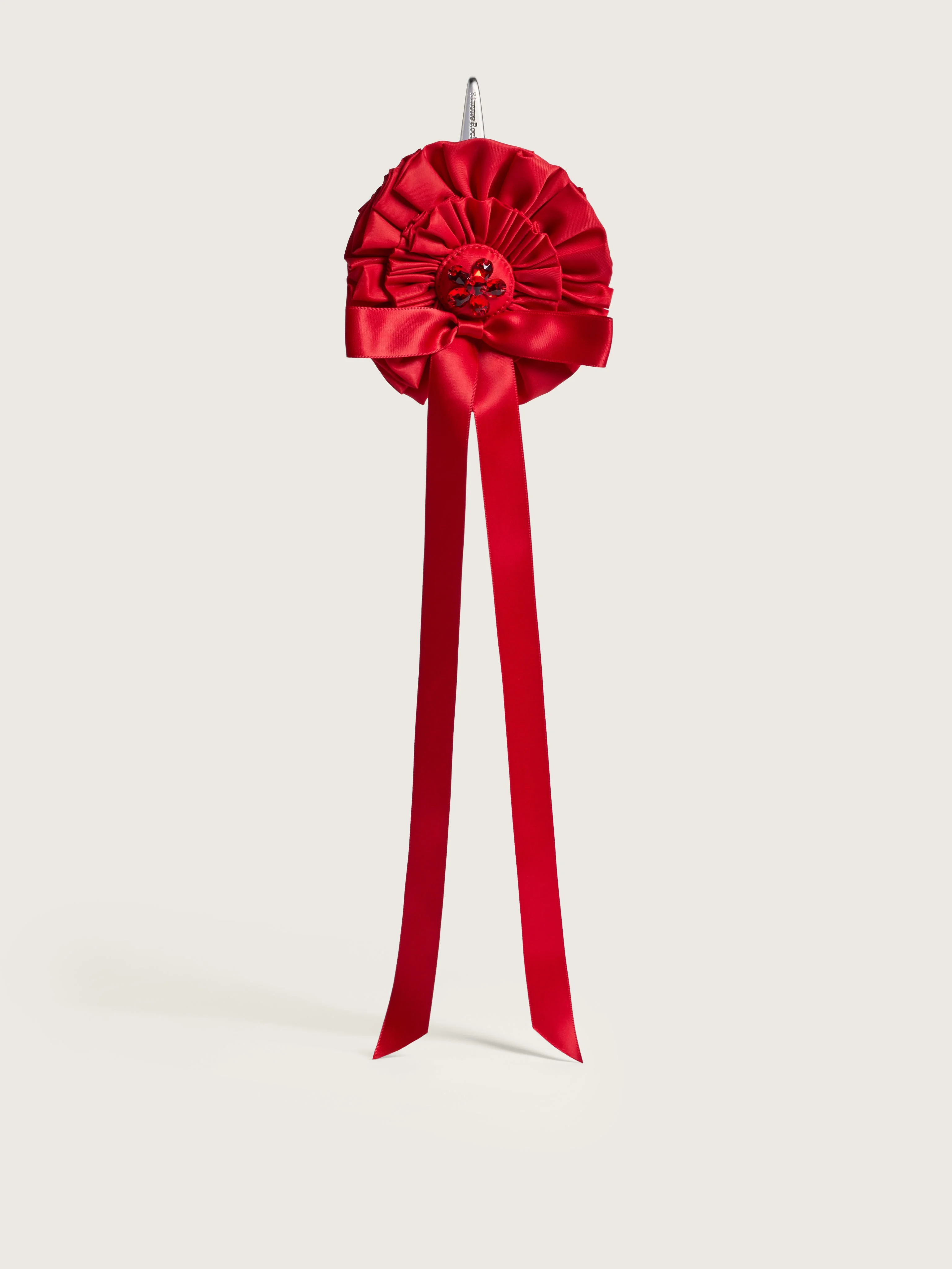 Embellished Ribbon Rosette Bag Charm - 1