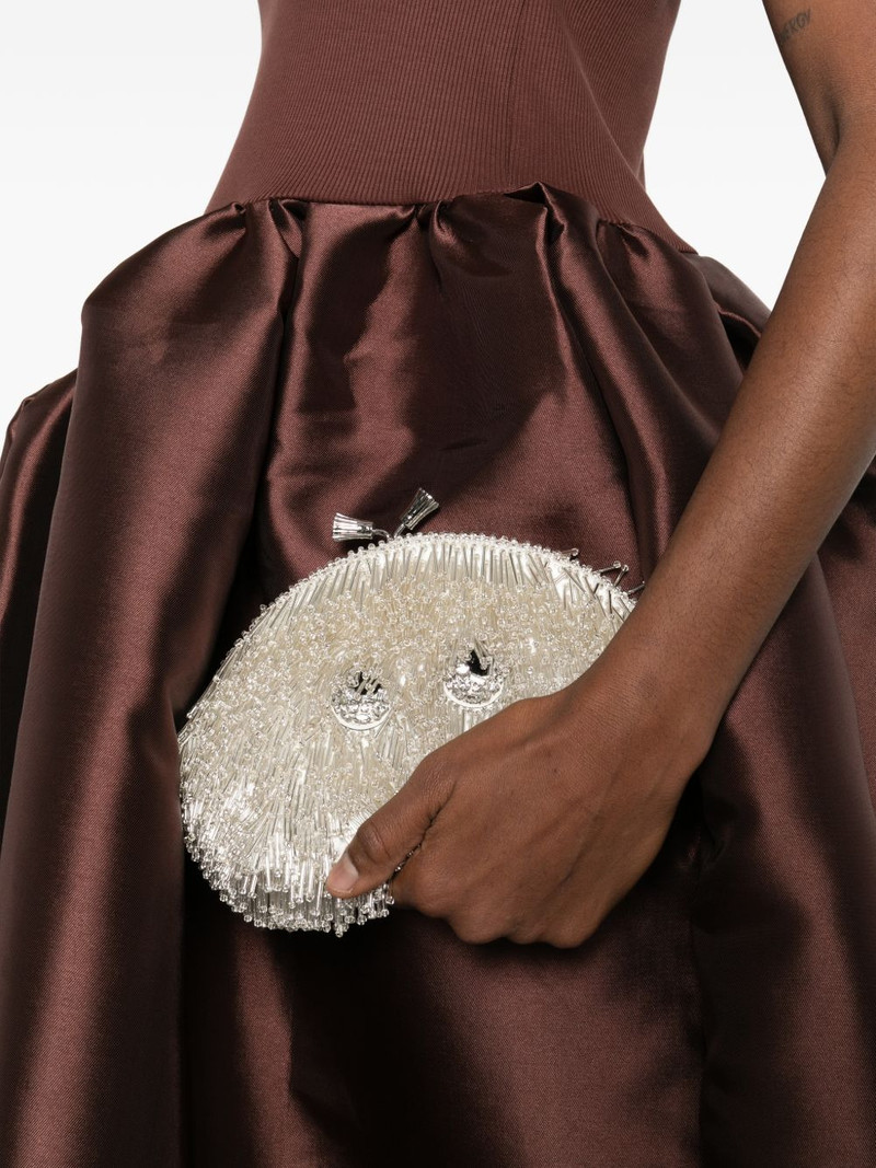 Anya Hindmarch beaded-embellished clutch bag outlook