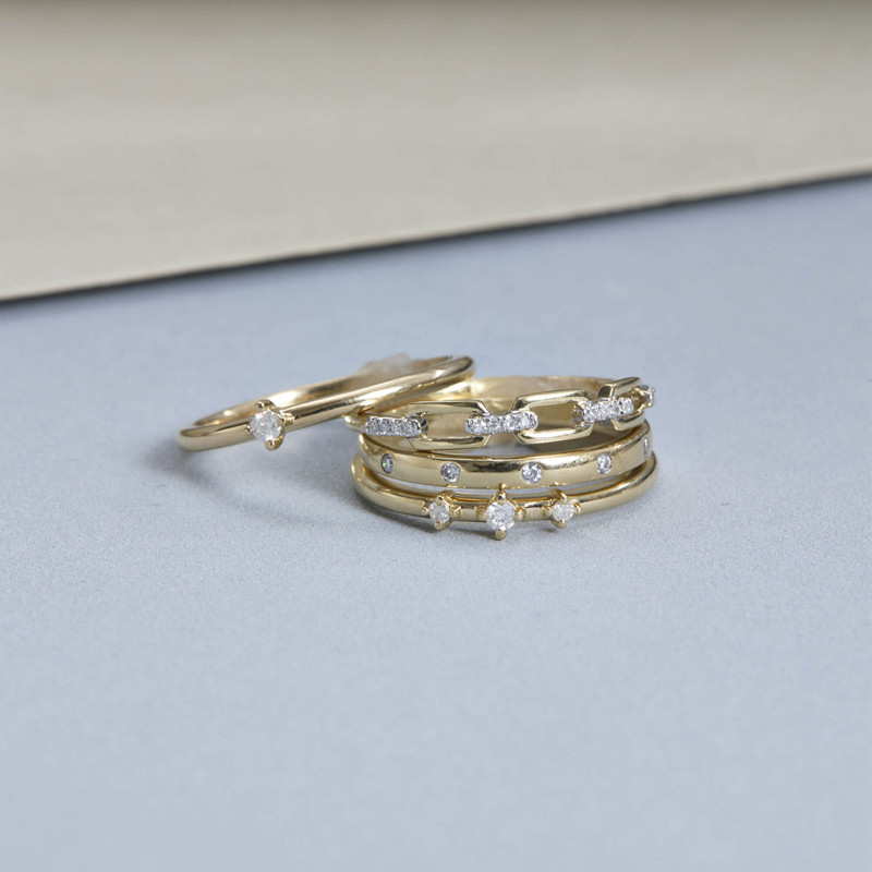 Dainty Diamond Trio Ring 12
