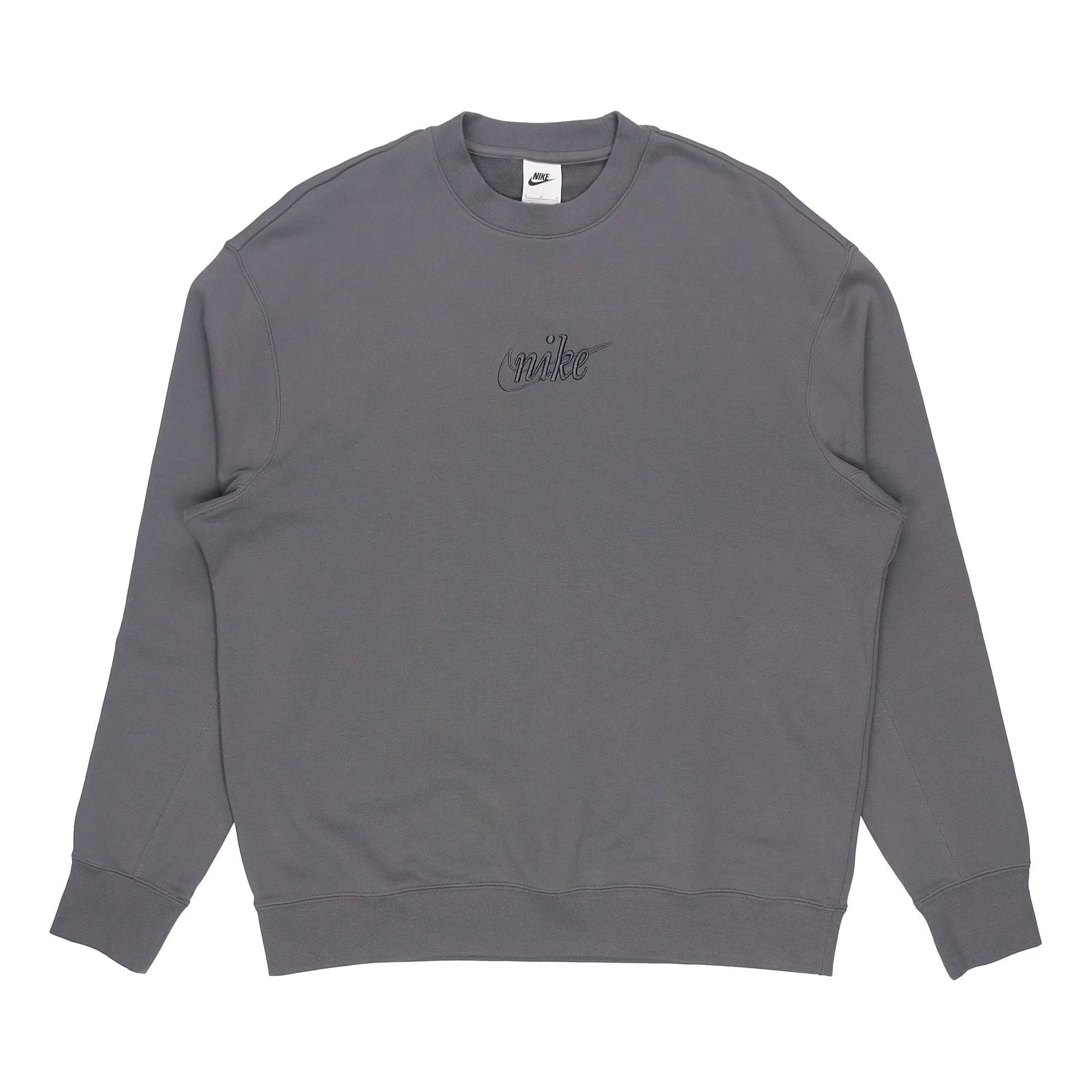 Men's Nike Logo Embroidered Loose Round Neck Gray DR7836-068 - 1