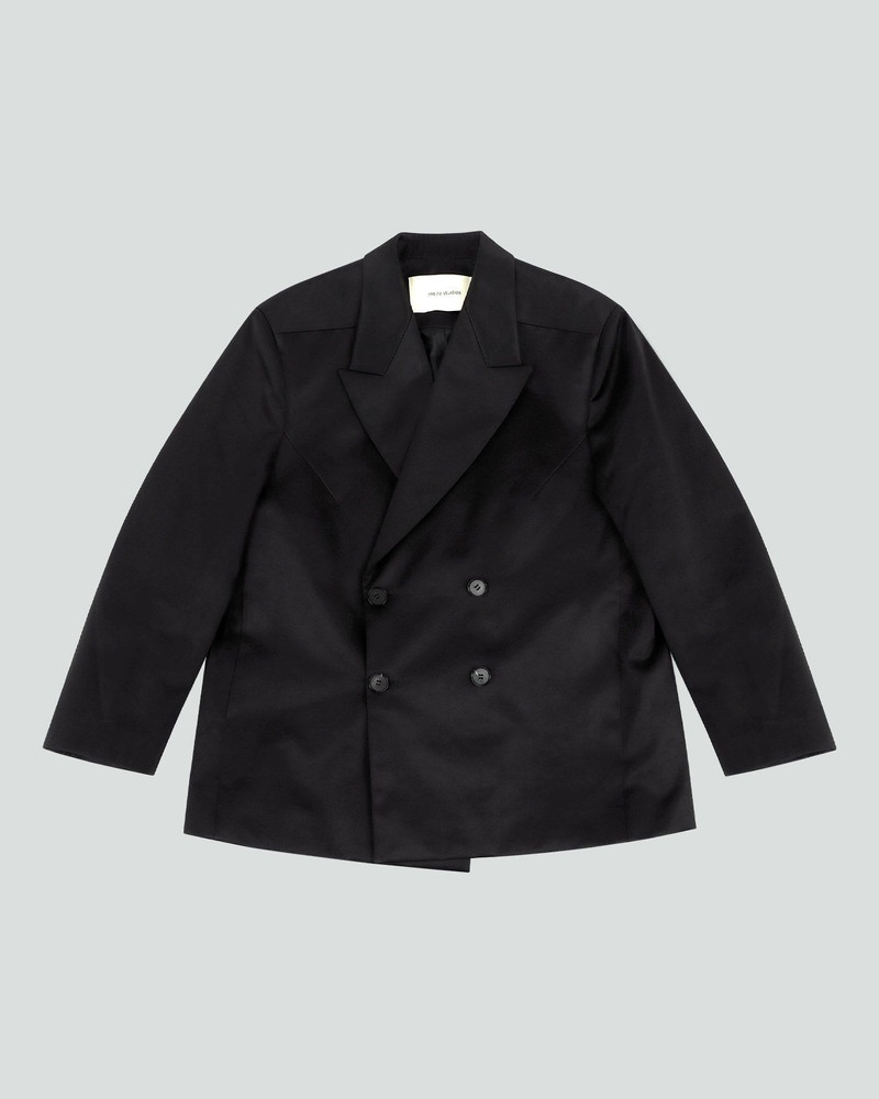 DOUBLE BREASTED BLAZER BLACK SATEEN 5