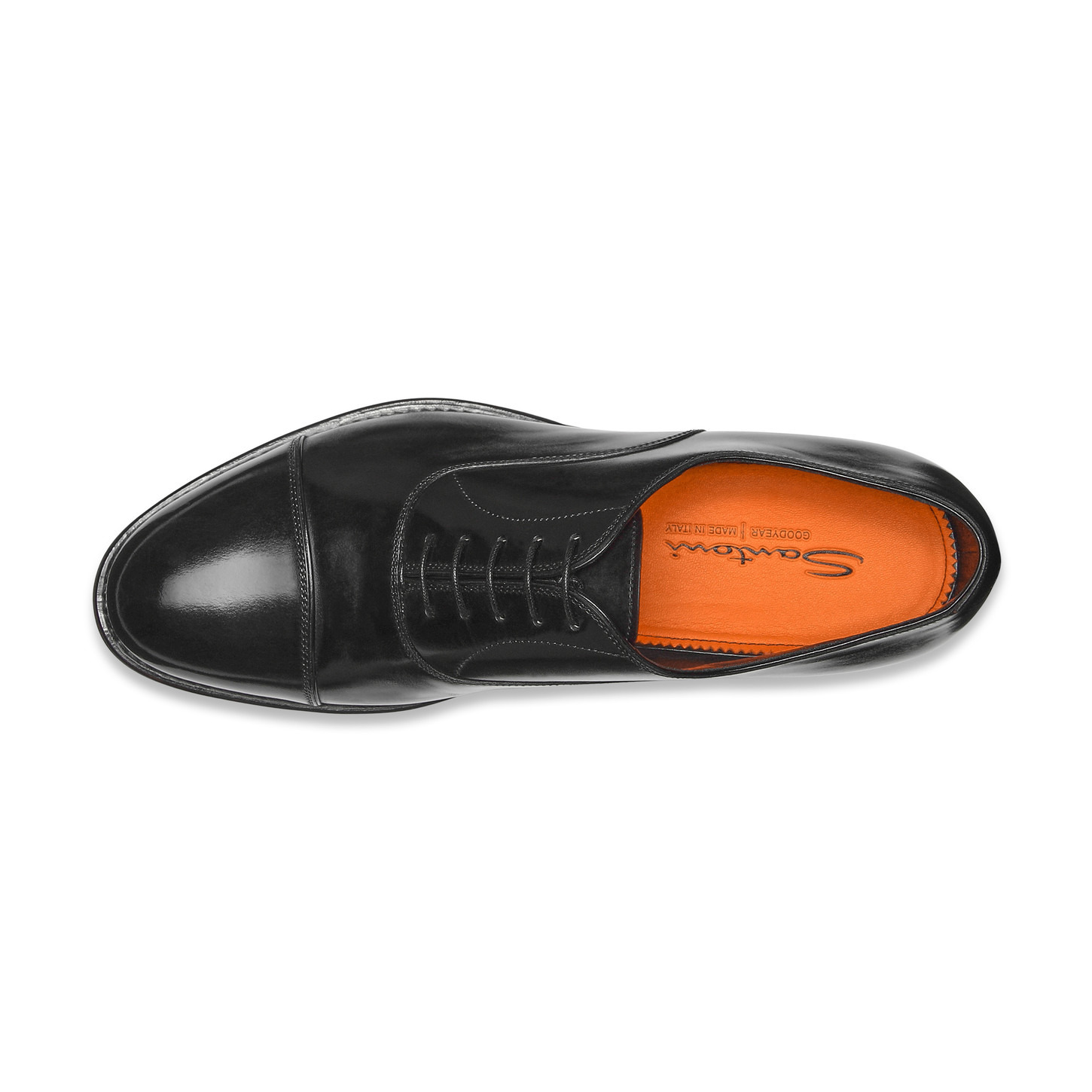 Men's black leather Oxford shoe - 4
