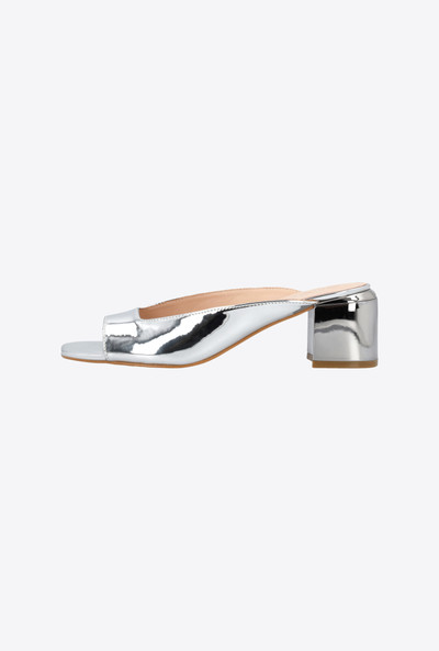 PINKO LAMINATED SLIP-ONS WITH SILVER HEEL outlook