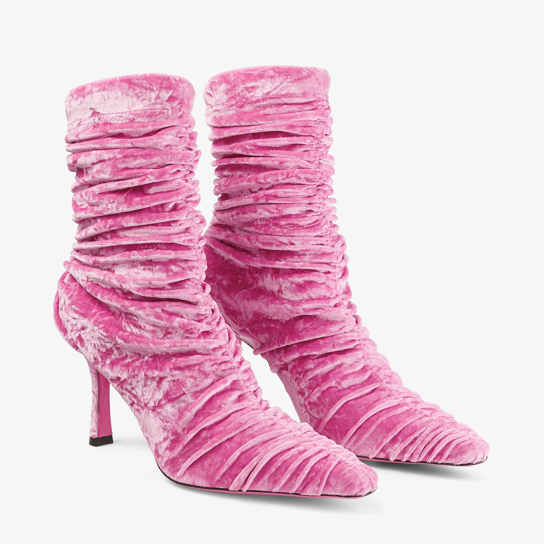Lotta Ankle Boot 85
Light Magenta Velvet Ankle Boots - 3