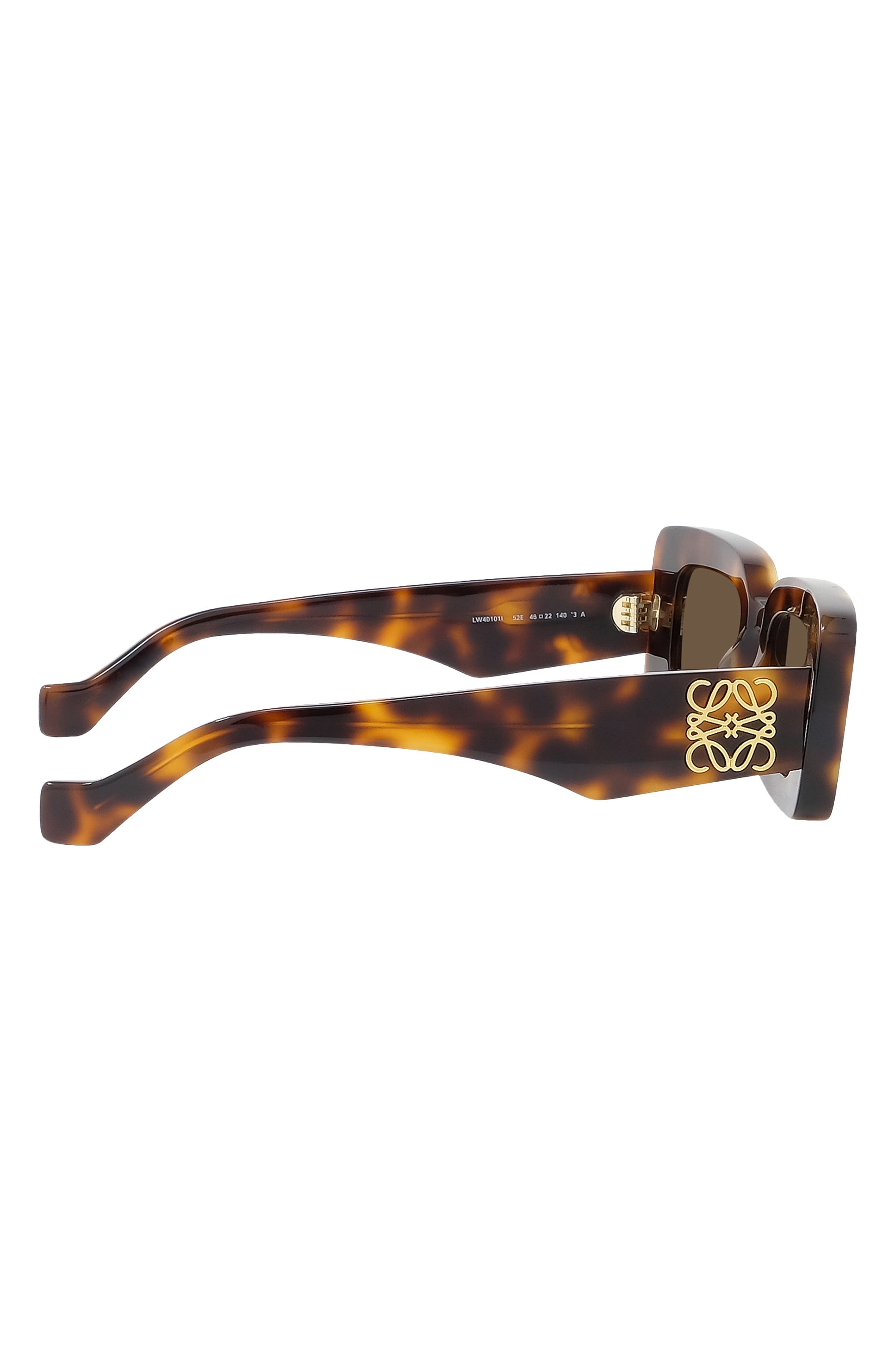 Loewe Chunky Anagram 46mm Rectangular Sunglasses in Dark Havana /Brown at Nordstrom - 8
