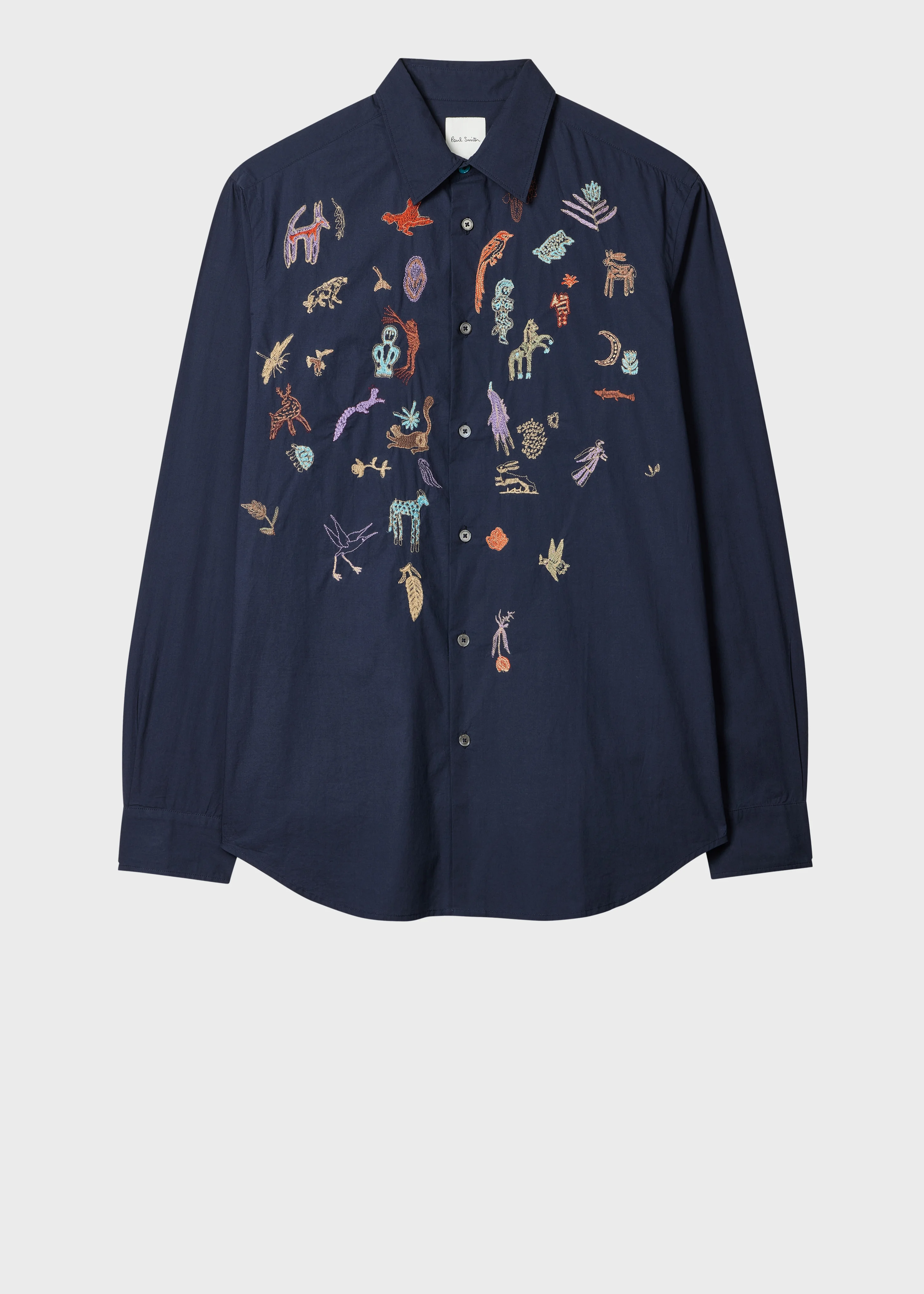 Navy Embroidered 'Little Beasts' Shirt - 1