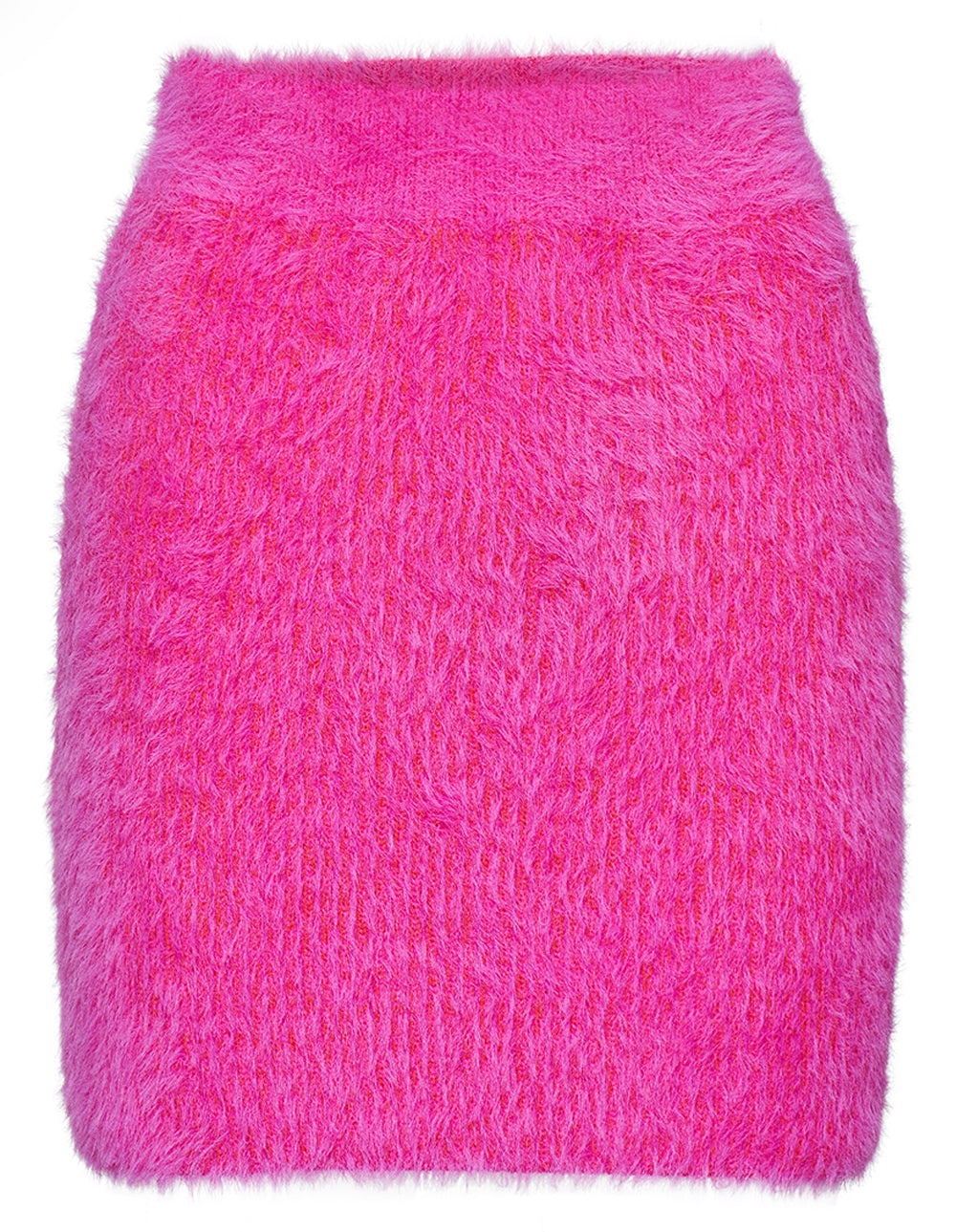 Wool Mix Fluffy Knit Skirt - 1