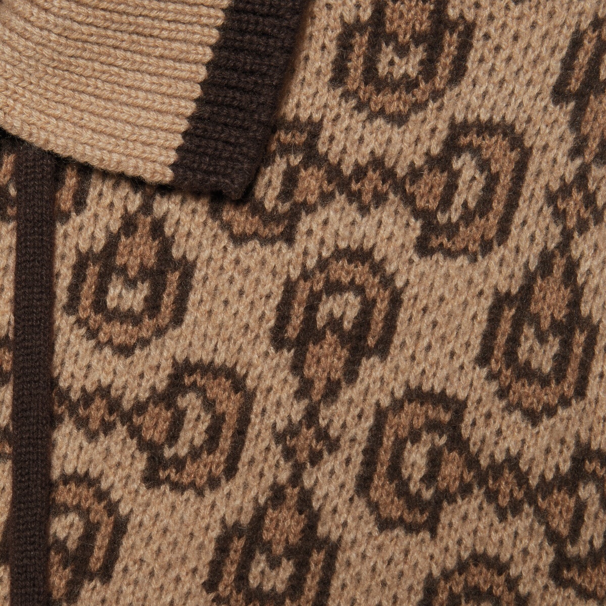 Horsebit wool cashmere jacquard cape - 4