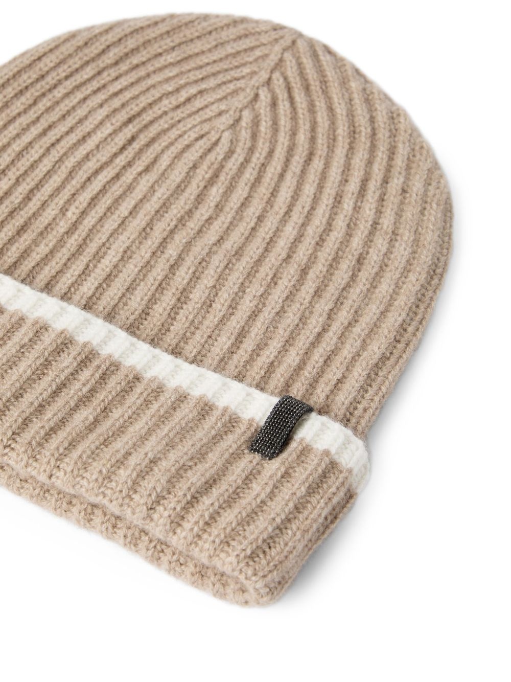 contrasting-stripe ribbed beanie - 2