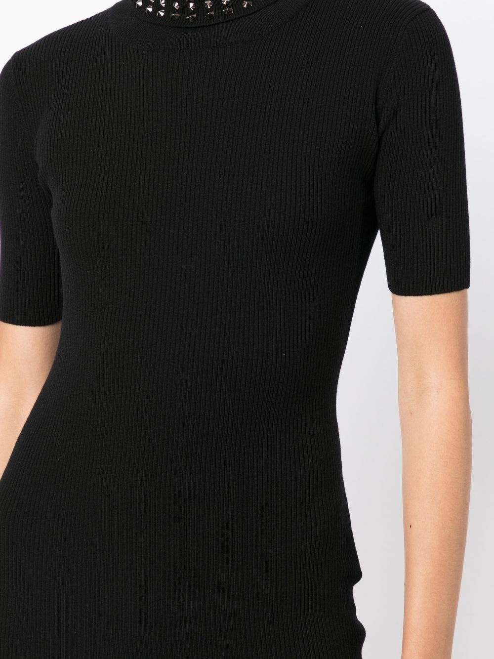 spiked-turtleneck knit minidress - 5