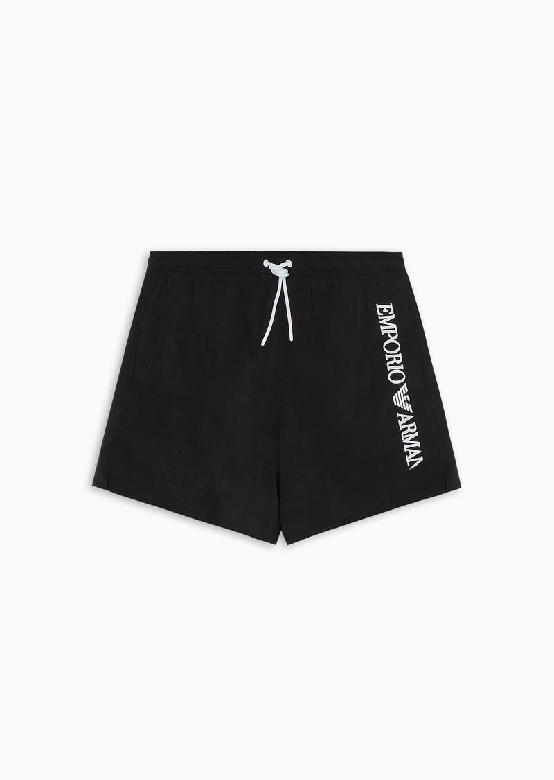 Crinkle swim shorts with logo embroidery on the side 1