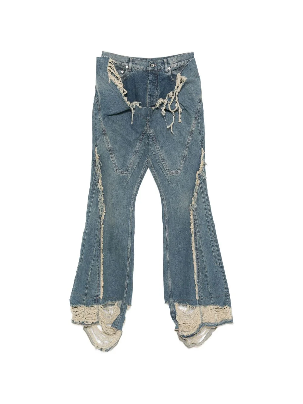 distressed flared jeans - 1