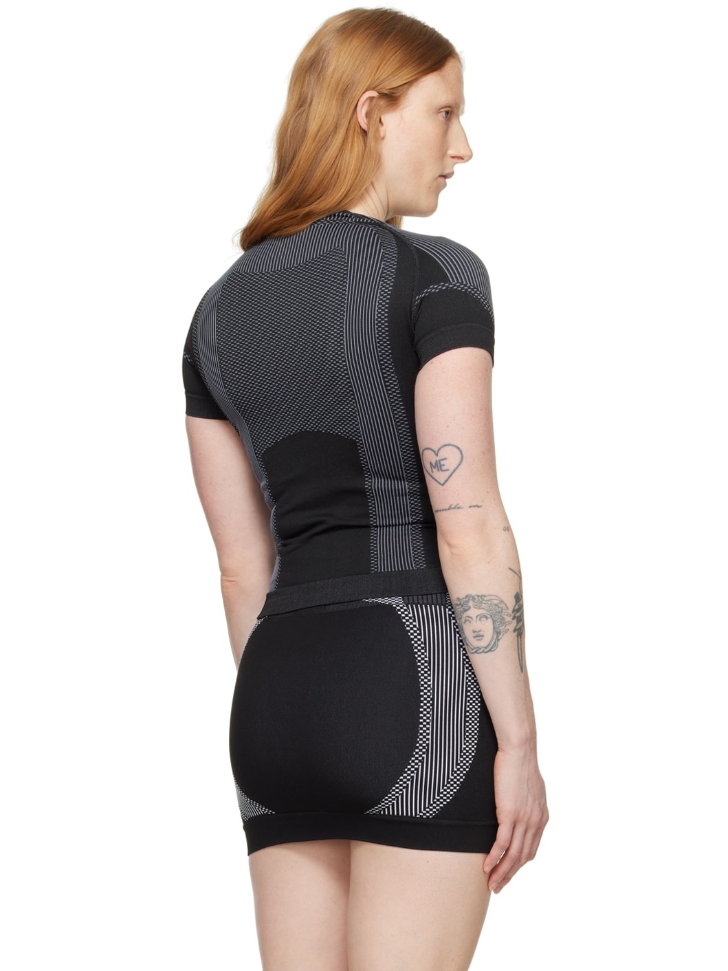 Black Jacquard Sport Top - 3