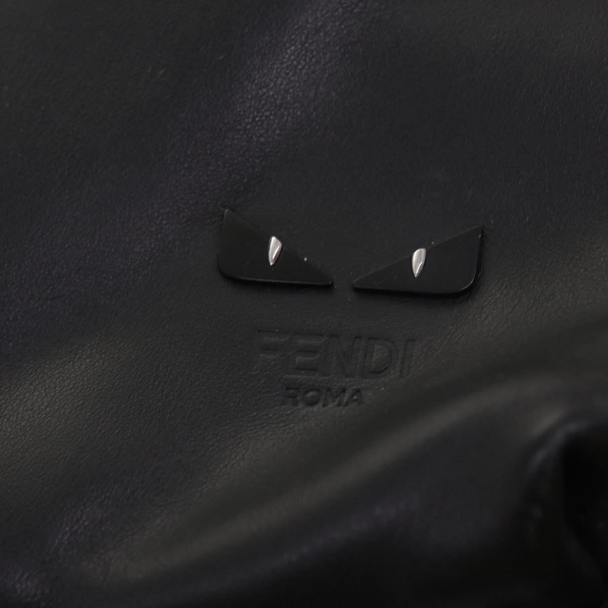 FENDI Backpack Nylon Leather Black - 10