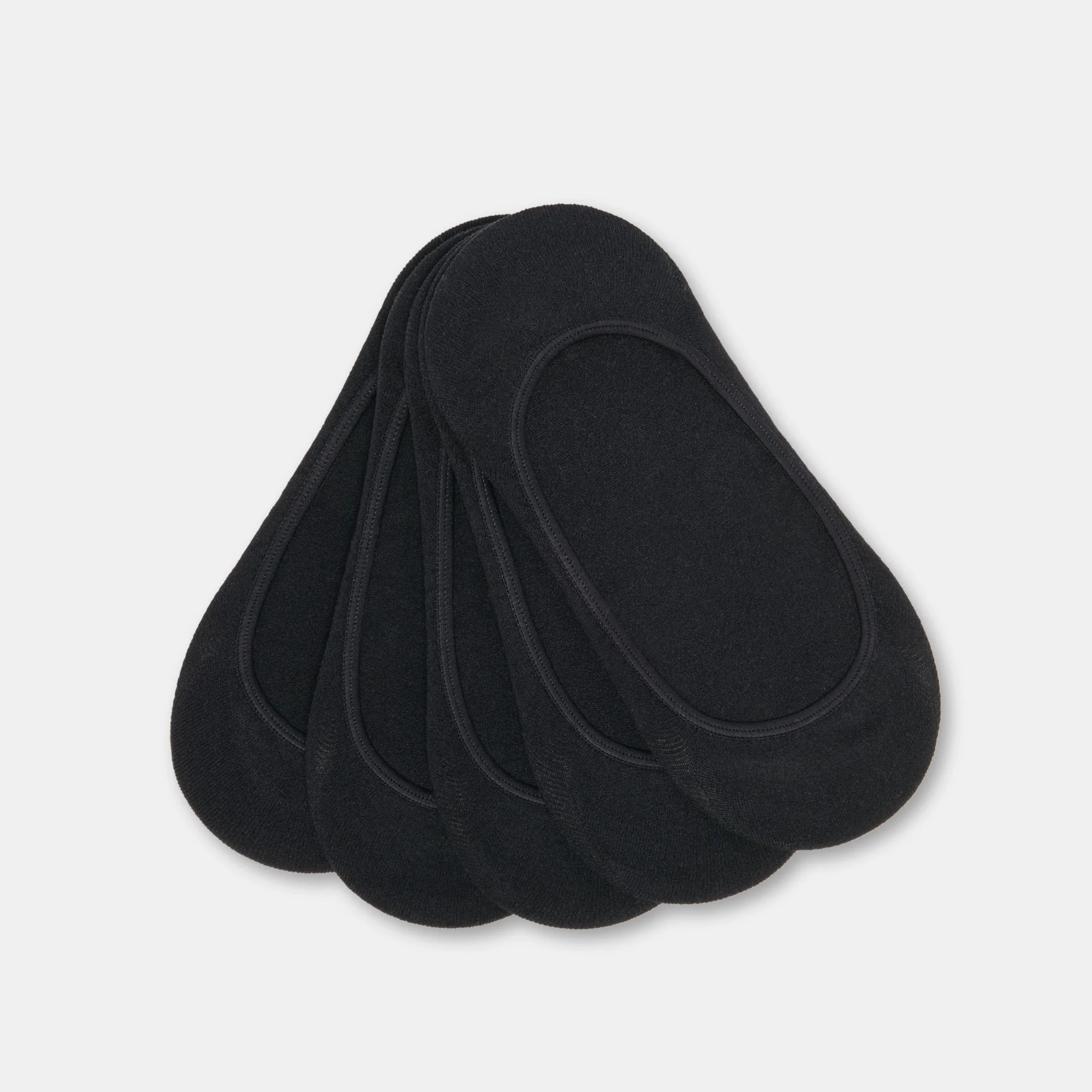 5 PACK NO SHOW SOCKS BLACK - 1