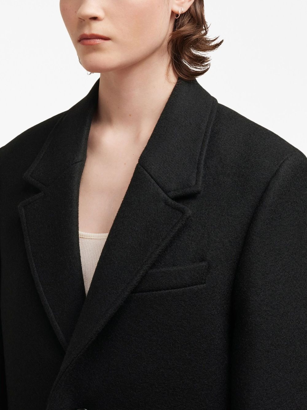 single-breasted wool coat - 6