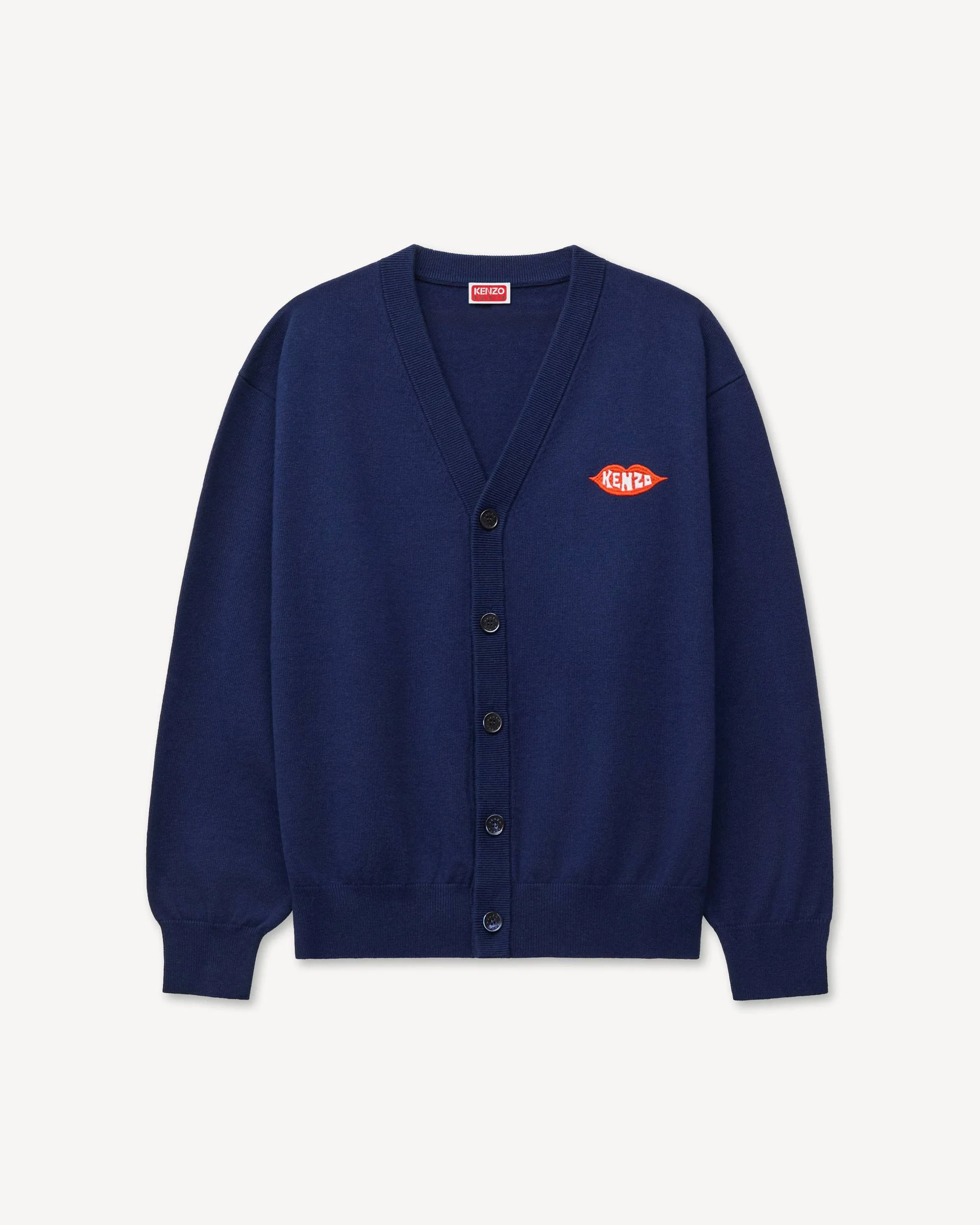 'KENZO Loves' embroidered cardigan in wool cotton - 1