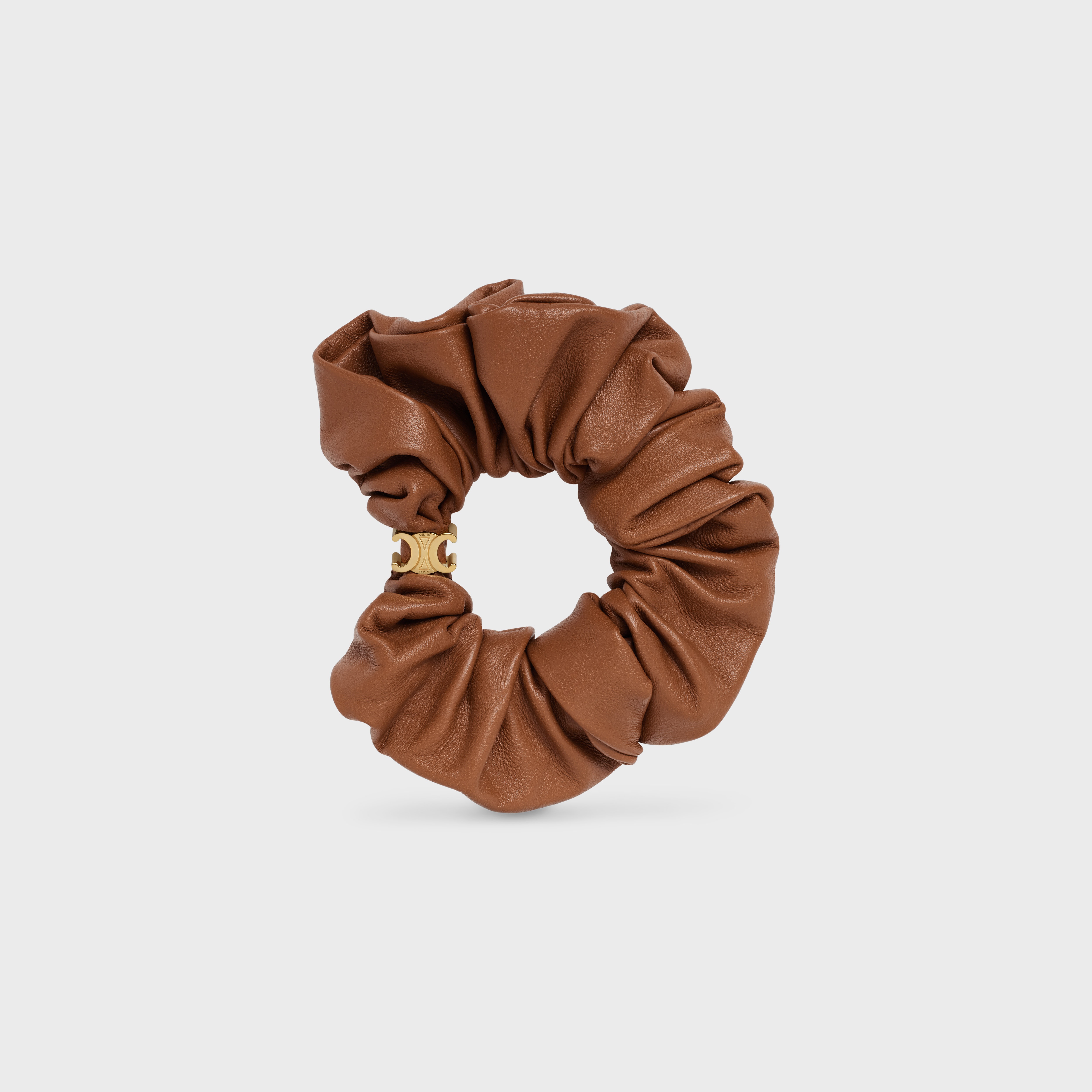 Celine Scrunchy Leather in Brass with Gold Finish and Lambskin - 1