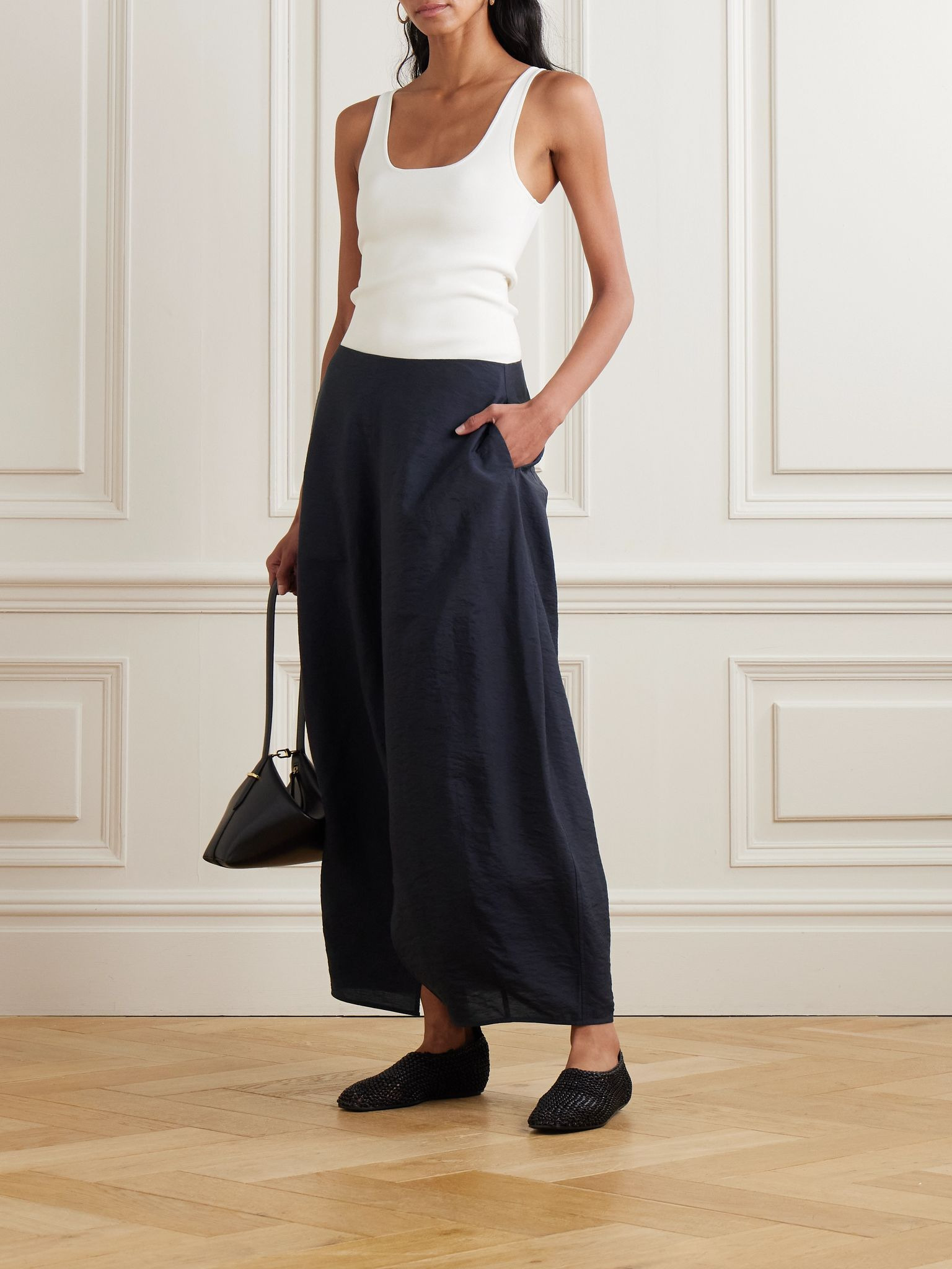 Parachute silk-blend maxi skirt Charcoal - 2