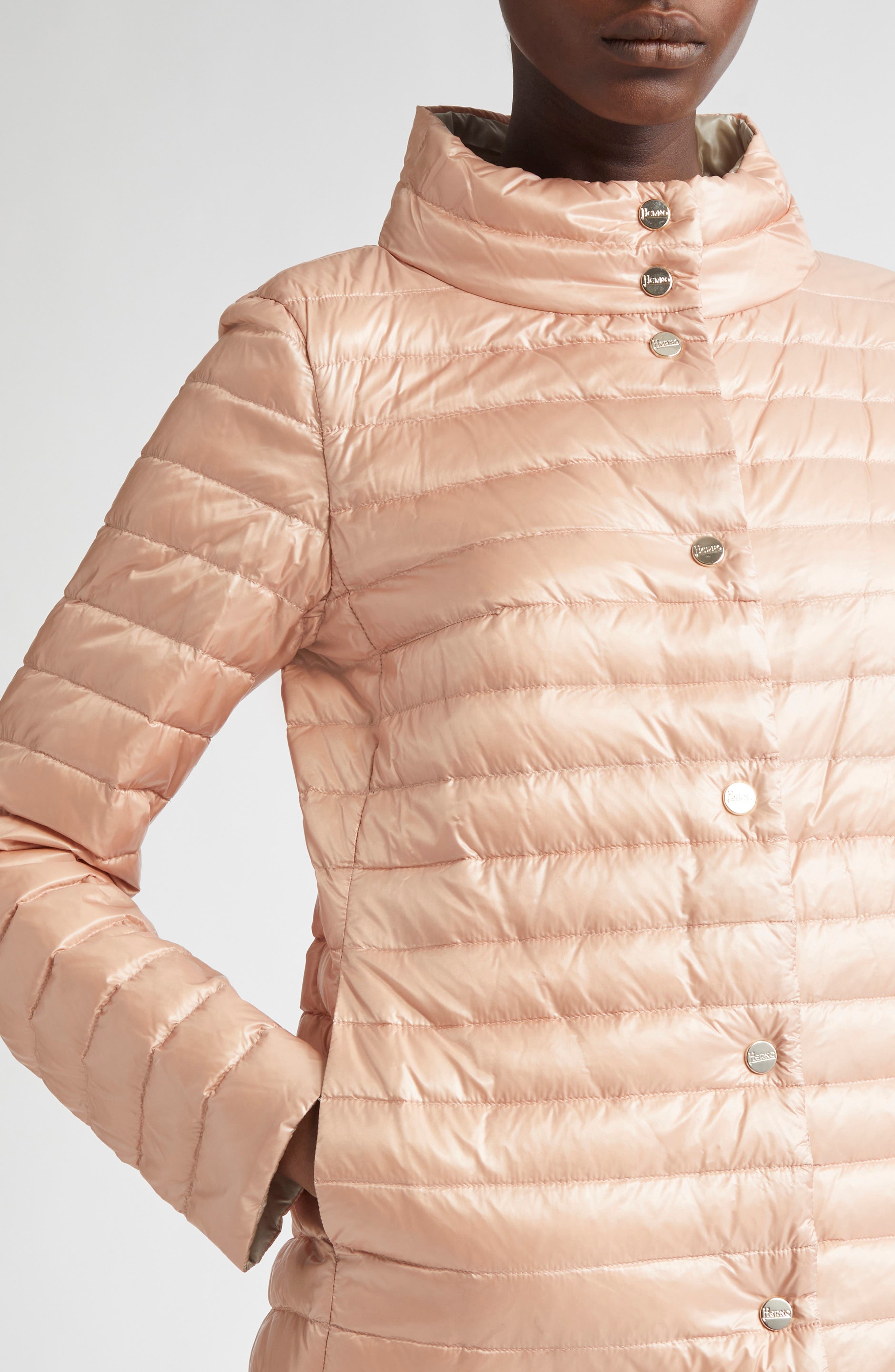 Herno Ultralight Reversible Down Puffer Jacket in Pink To Champagne at Nordstrom - 5