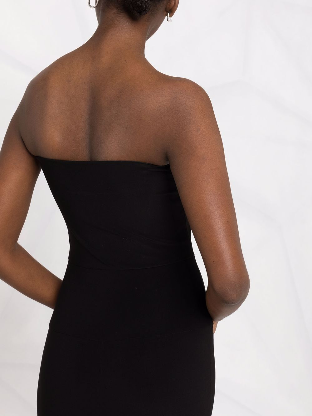 mid-length strapless dress - 3