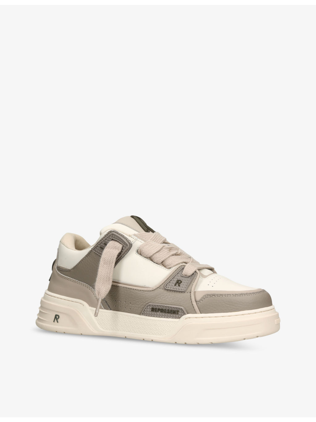 Studio panelled leather mid-top trainers - 3