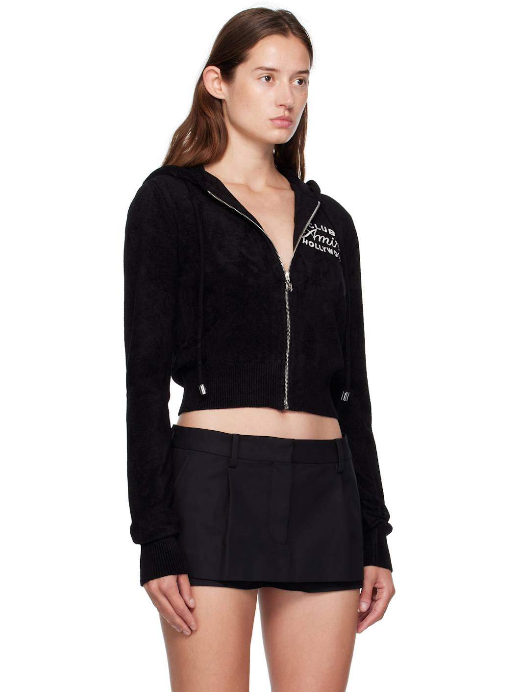 Black 'Club AMIRI' Cropped Hoodie - 2