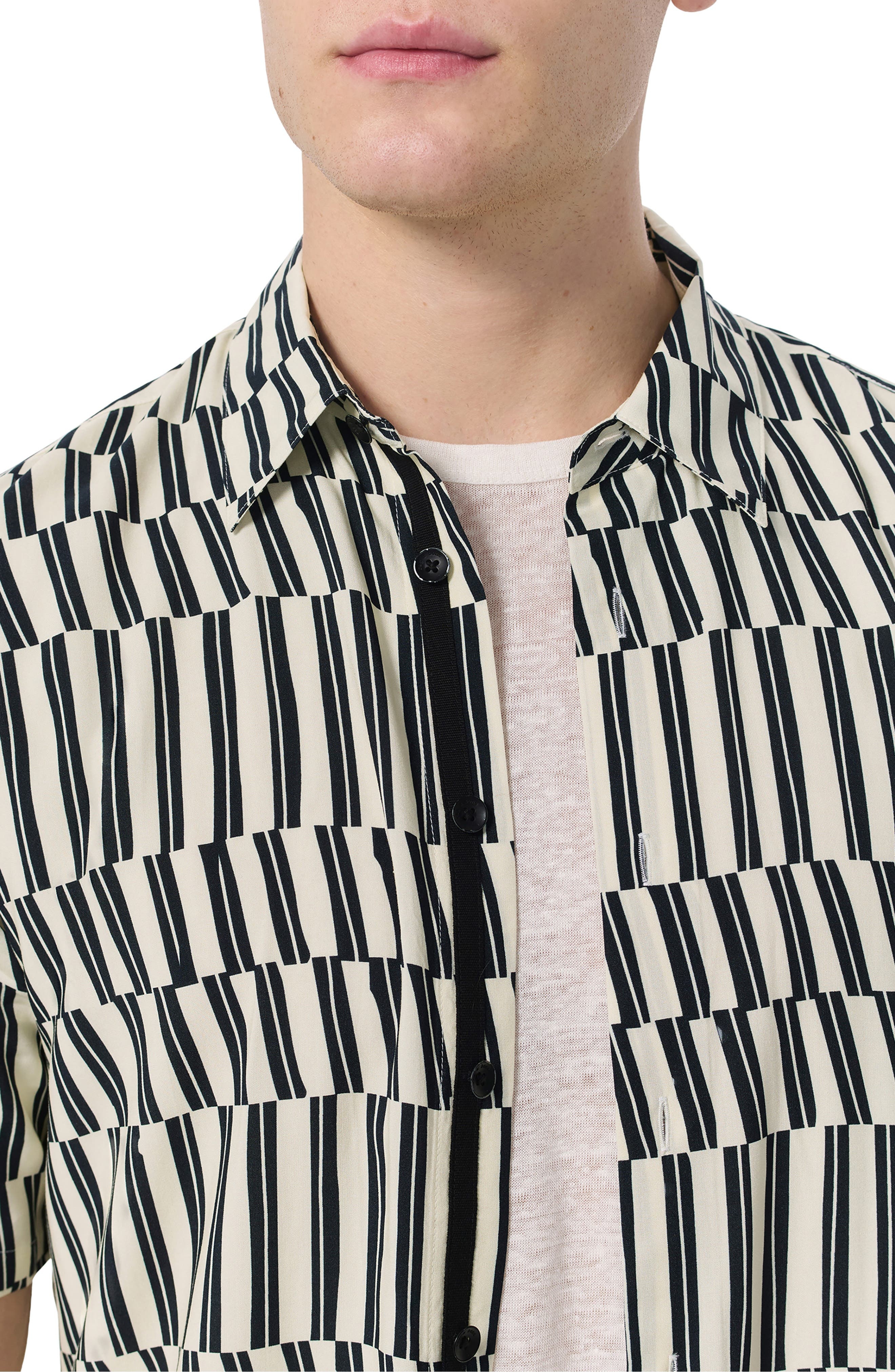 rag & bone Dalton Print Short Sleeve Button-Up Shirt in Blue/White Joff Print at Nordstrom - 6