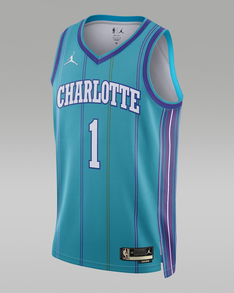 LaMelo 공 샬롯 Hornets 2023/24 Nike Men's Dri-FIT NBA 스윙맨 저지 - 1