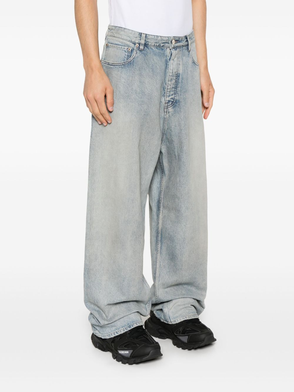 distressed wide-leg jeans - 4