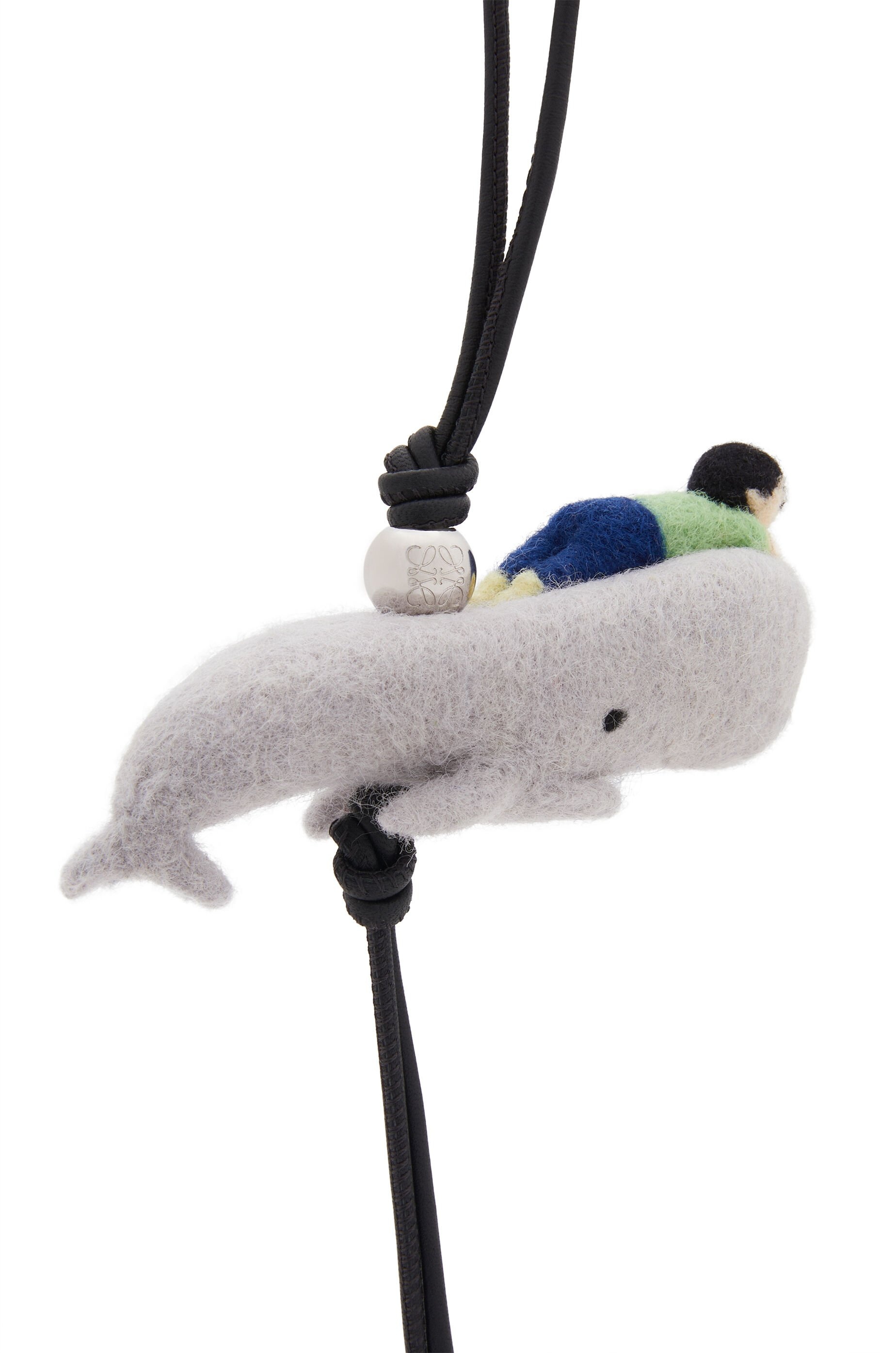 Kid with Whale charm in felt and calfskin - 2