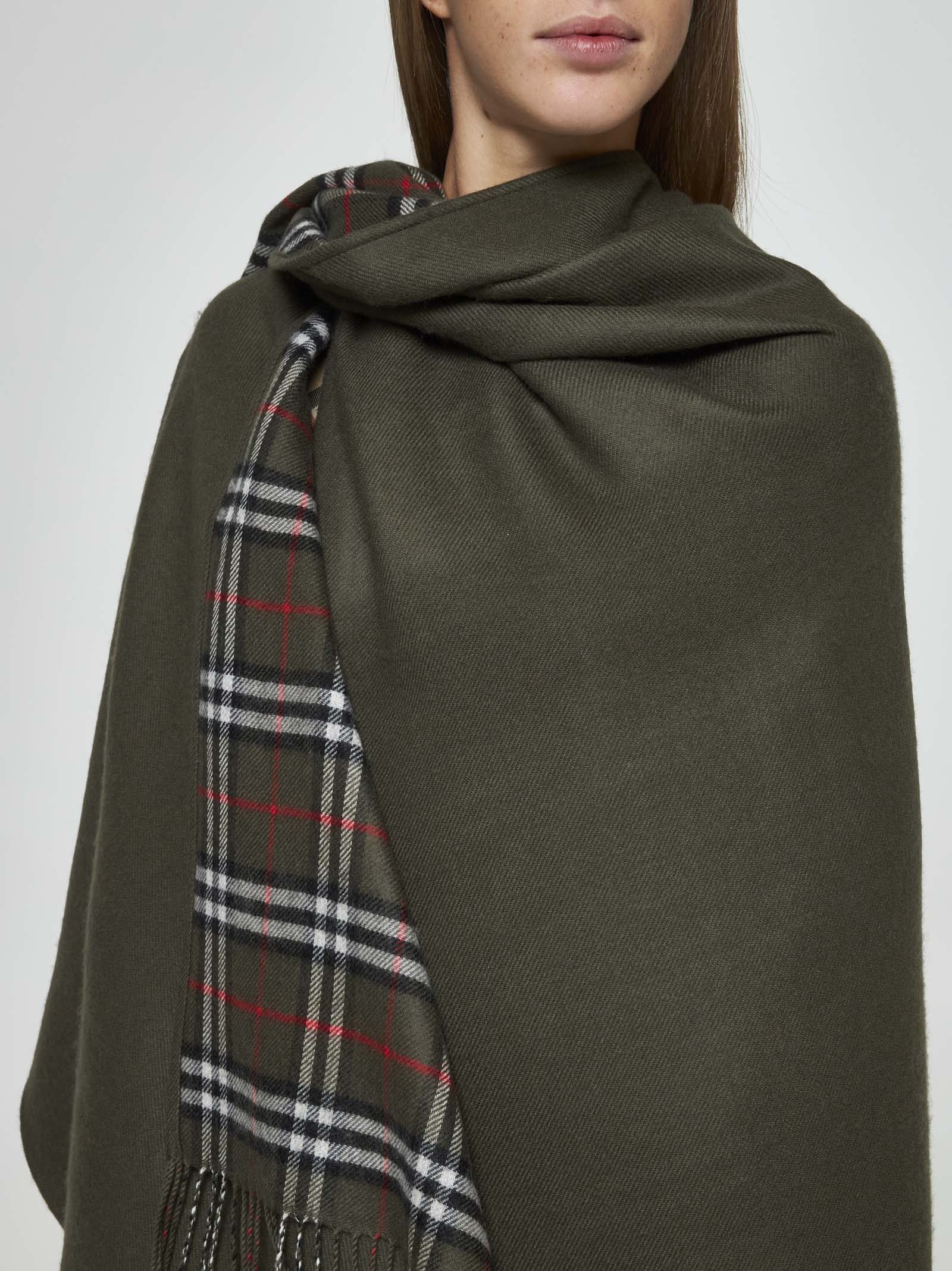 Check wool reversible cape - 5