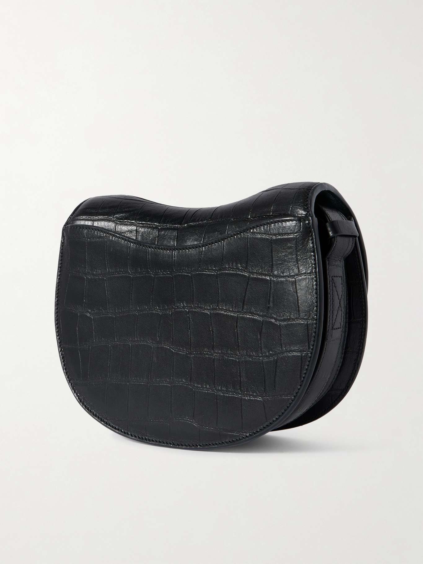 Croc-effect leather shoulder bag Unknown - 3