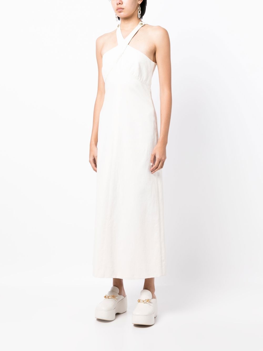 halterneck-detail maxi dress - 3
