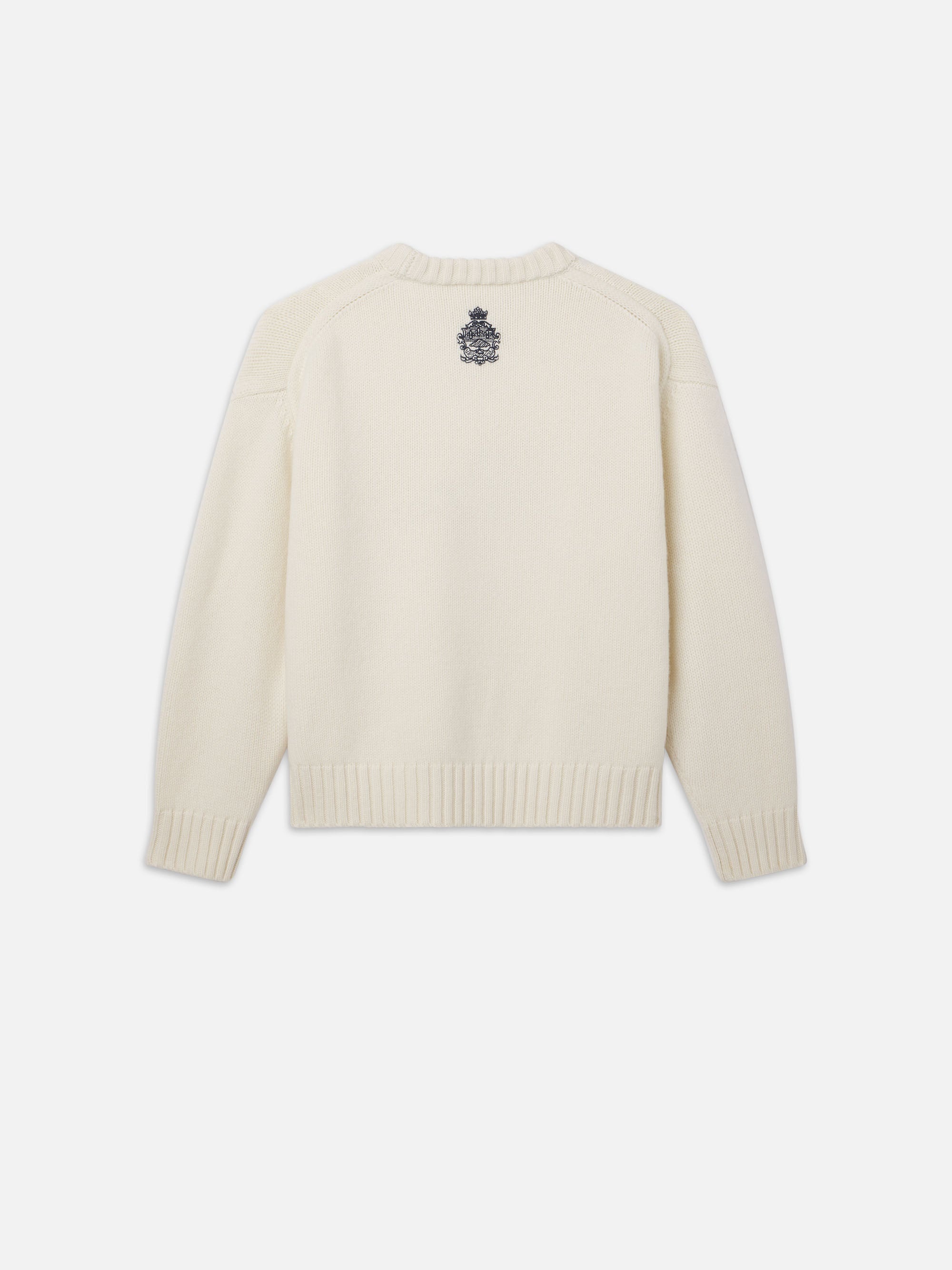 Ritz Unisex Cashmere Sweater in Cream - 4