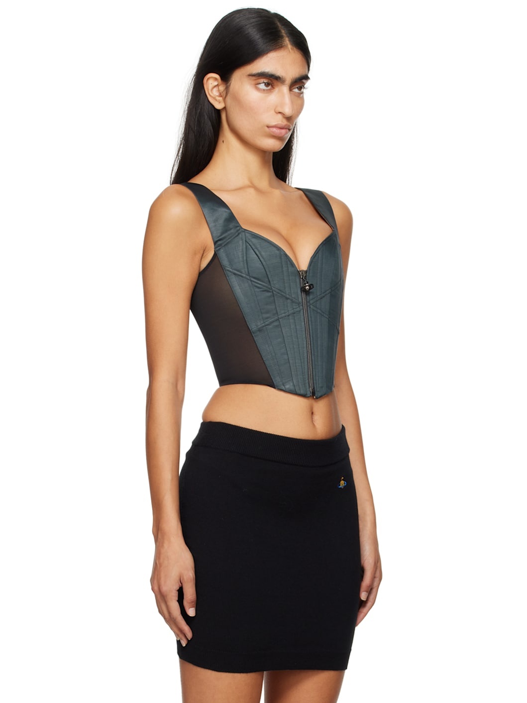 Gray Classic Corset Top - 2