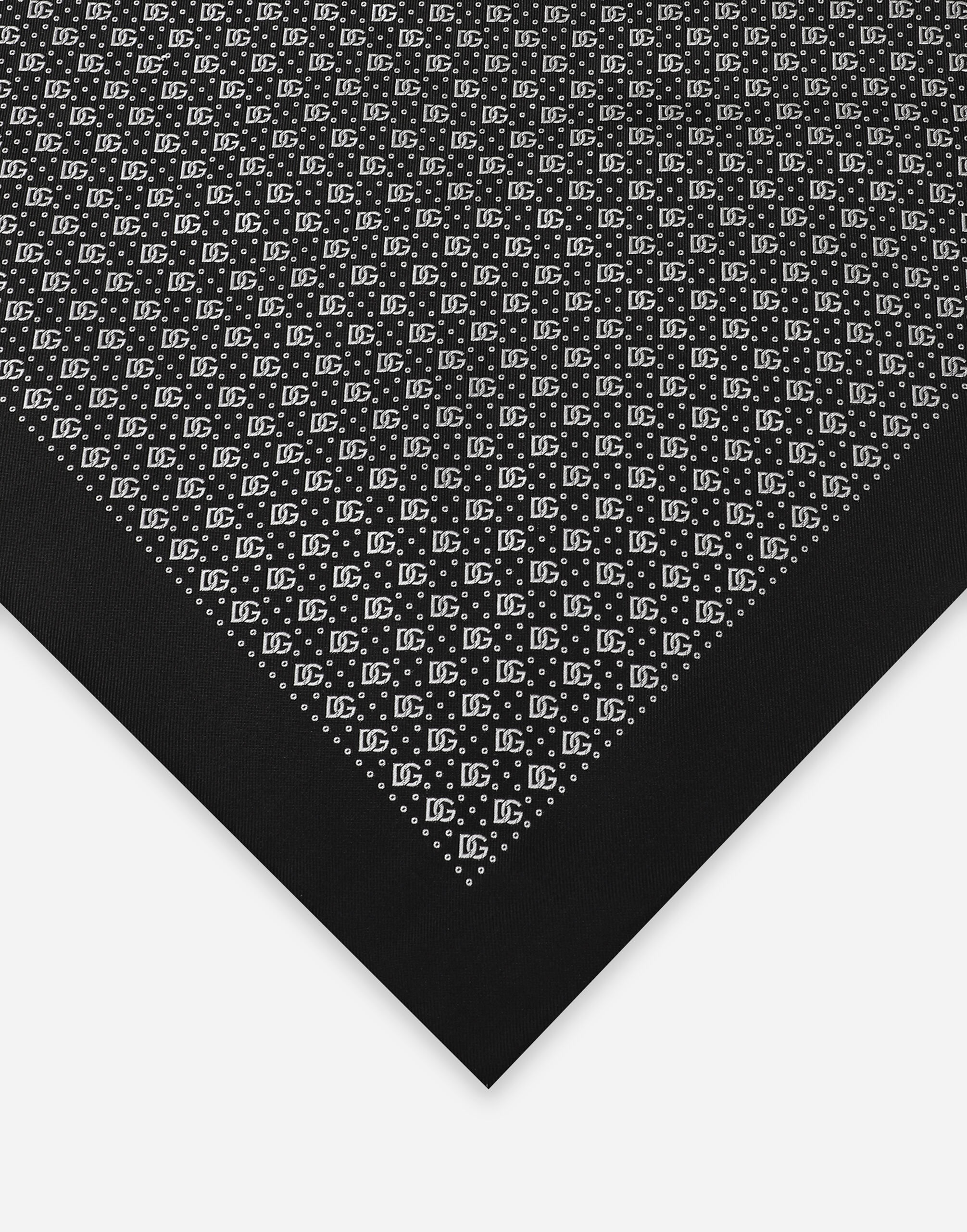 Silk jacquard pocket square with DG logo - 2