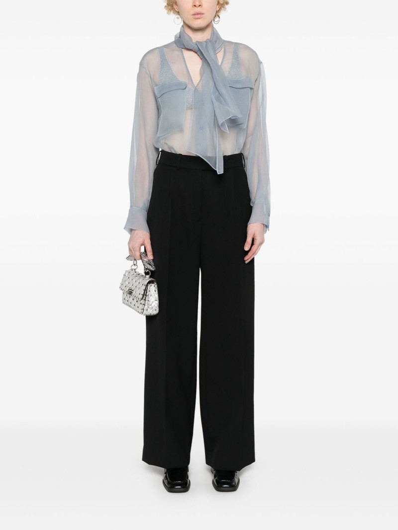 GIORGIO ARMANI scarf-detail organza shirt outlook