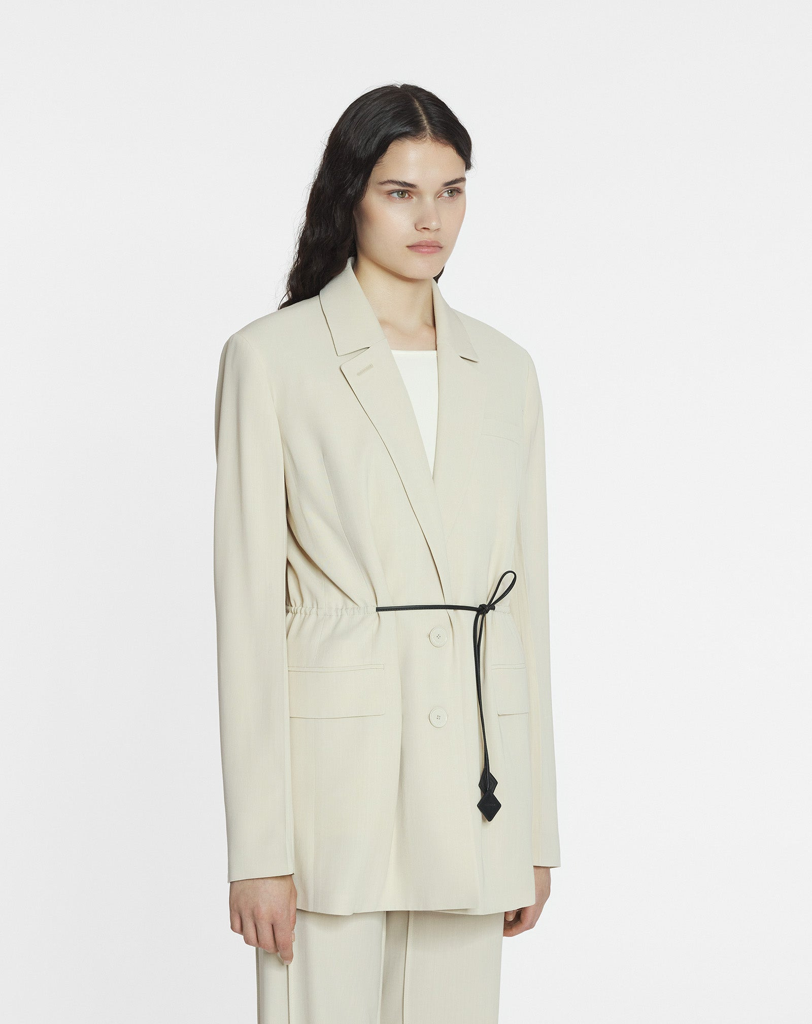 BELTED WOOL BLEND JACKET - 3