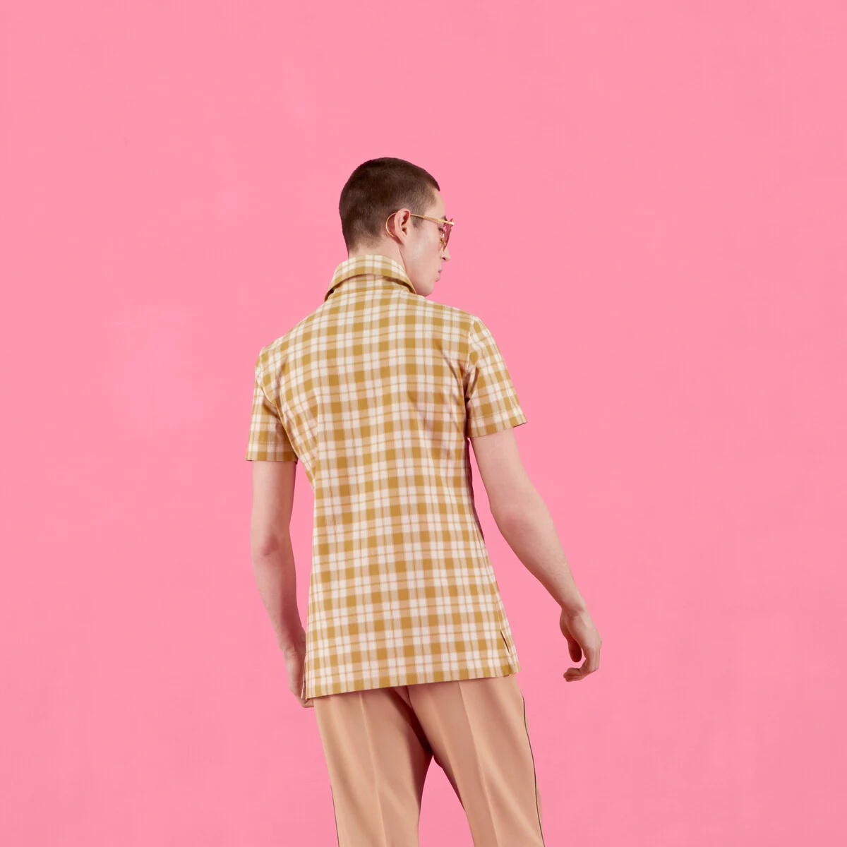 adidas x Gucci check cotton shirt - 6