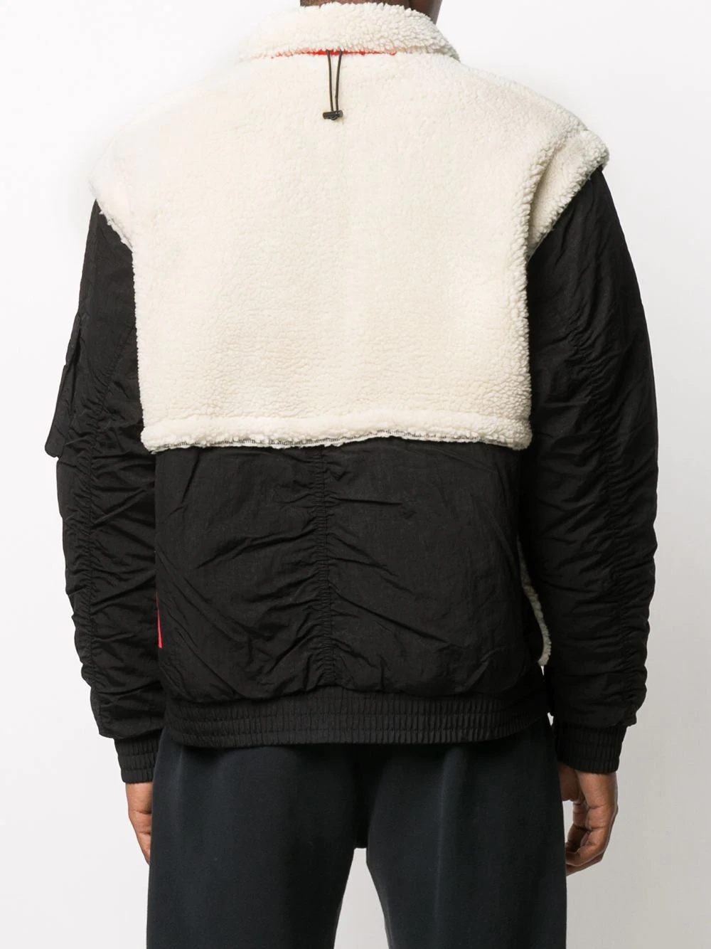 shearling panel bomber jacket  - 4