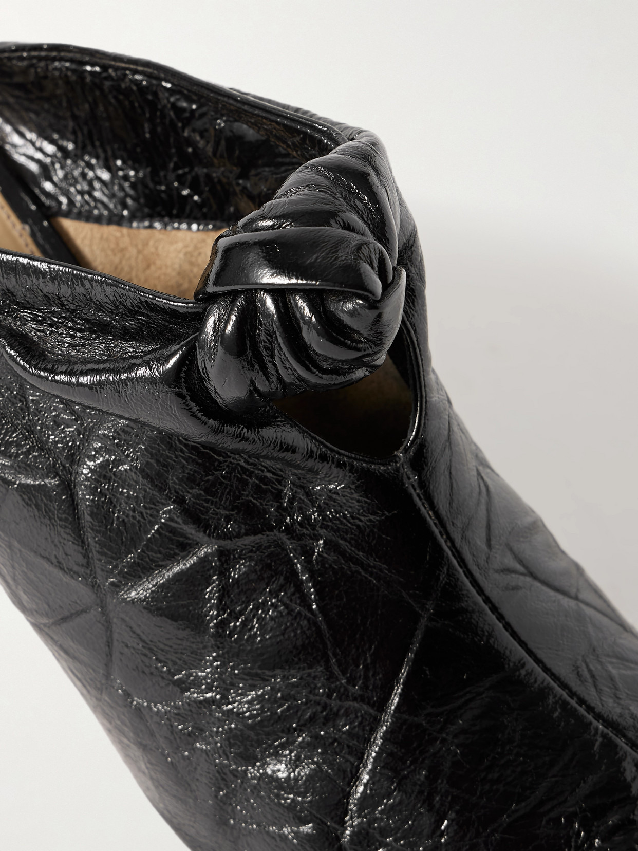 Rowan Knotted Crinkled-leather Mules - 4