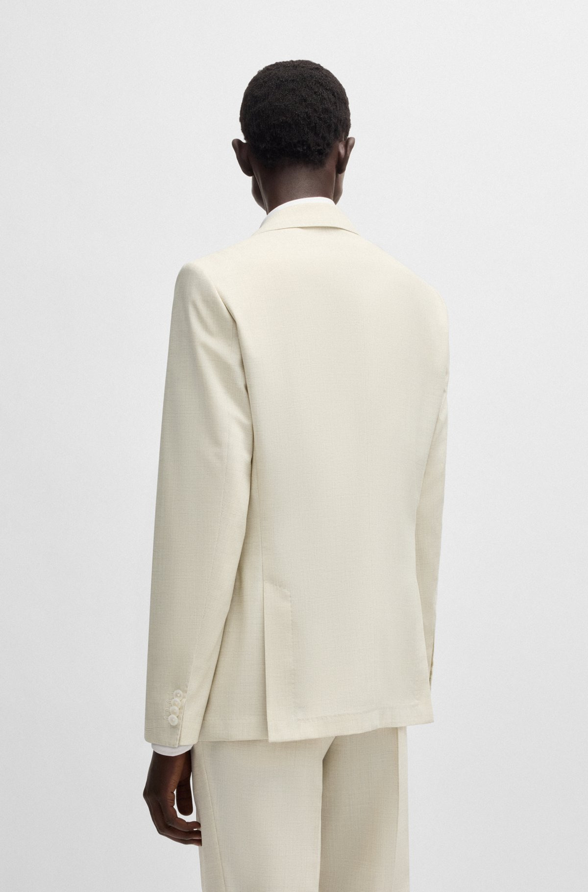 SLIM-FIT SUIT JACKET IN A PATTERNED WOOL BLEND - 4