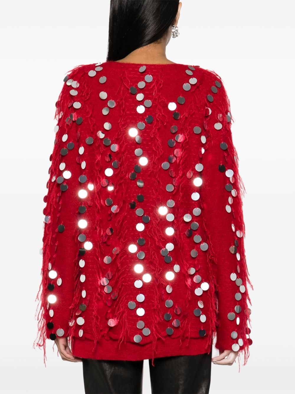 sequin-embellished mohair blend jumper - 4